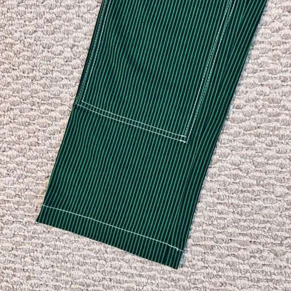 Lykke Wullf Workwear Denim Jeans in Green and Blue Railroad Stripe in Size 2 - Picture 4 of 7